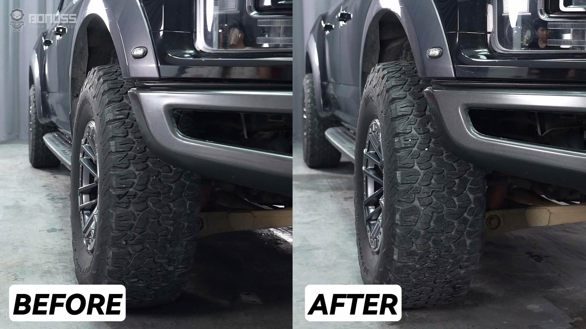 Getting Your F150 Tire Spacers Right Torque & Safety First BONOSS Forged Active Cooling Wheel Spacers Before and After (1)