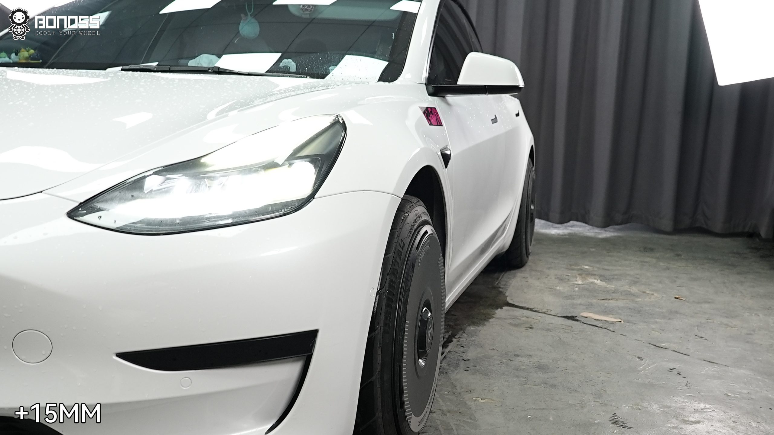 BONOSS Forged Active Cooling Wheel Spacers for 2021 Tesla Model 3 15mm Front 25mm Rear (3)