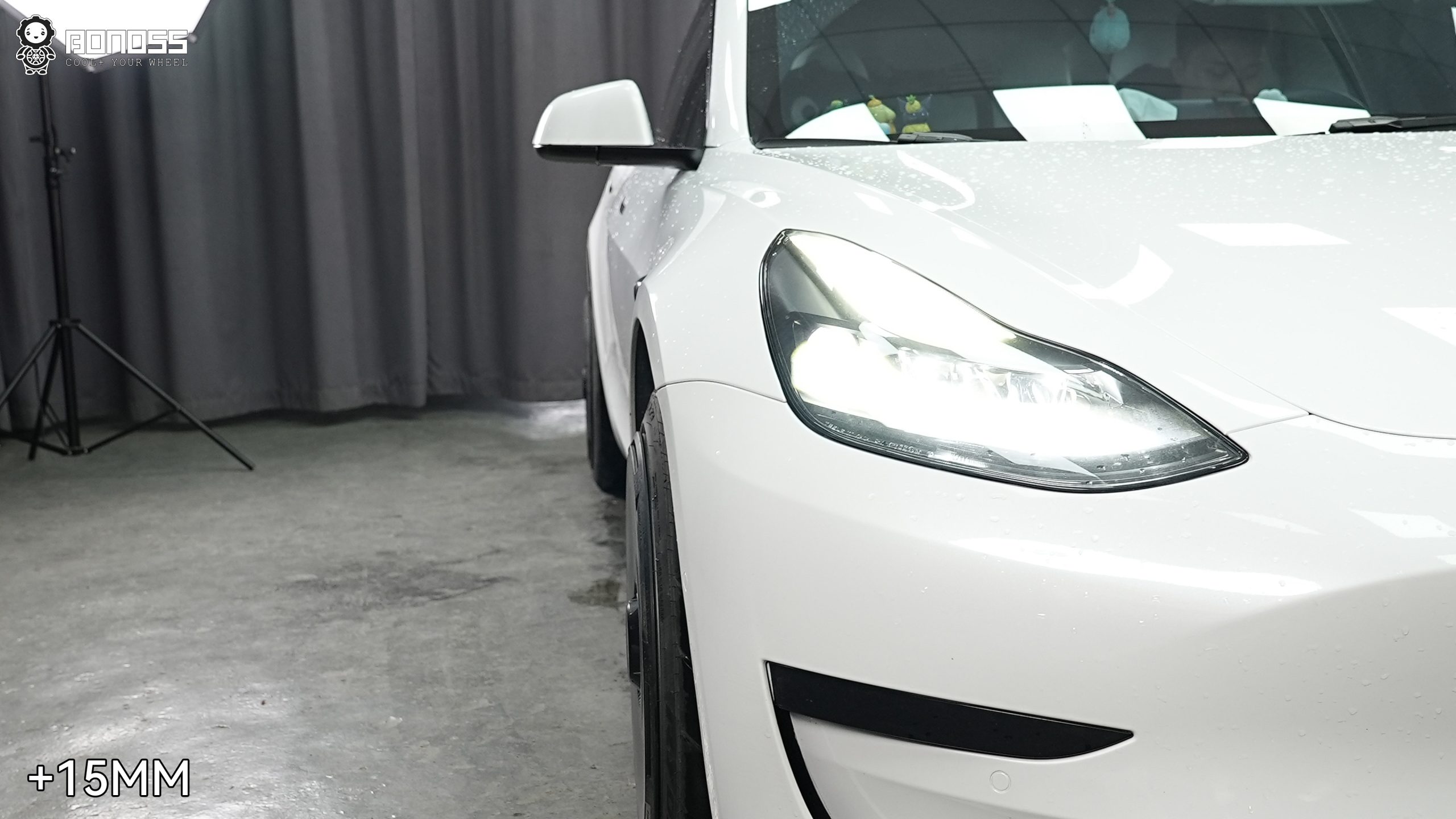 BONOSS Forged Active Cooling Wheel Spacers for 2021 Tesla Model 3 15mm Front 25mm Rear (4)