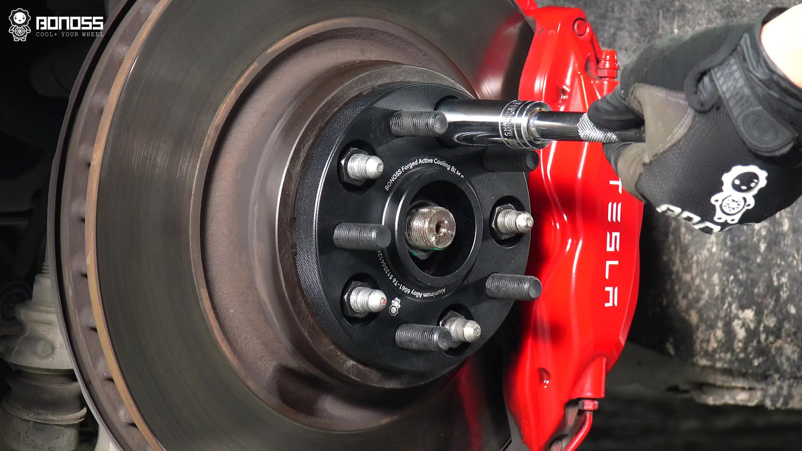 BONOSS Forged Active Cooling Wheel Spacers for 2015 Tesla Model S 20mm Front 25mm Rear (13)