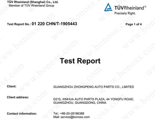 TUV Test Report for BONOSS Wheel Extended Bolts Neutral Salt Spray Test 192 Hours (No: 01 220 CHN/T-1905443)