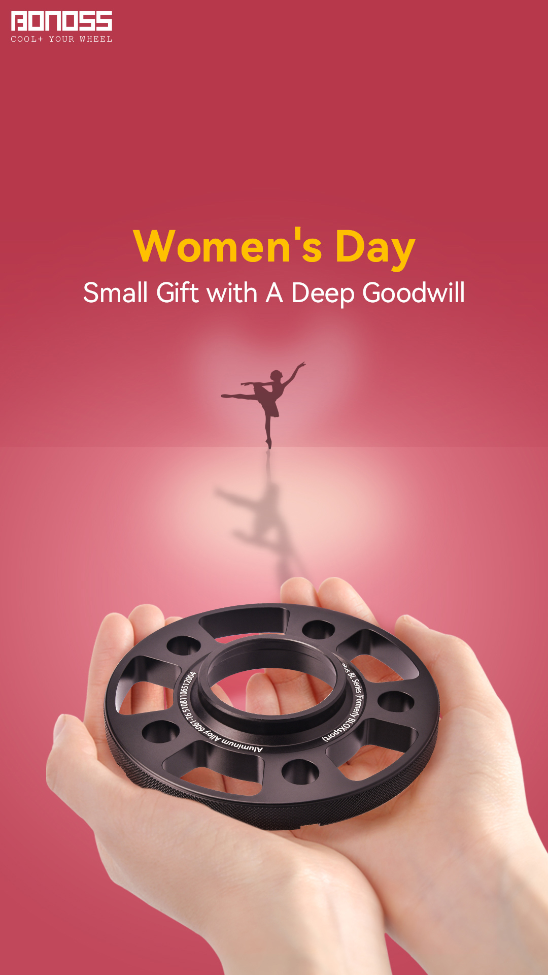 Happy International Women's Day, Small Gift By BONOSS Lightweight Hubcentric Wheel Spacers