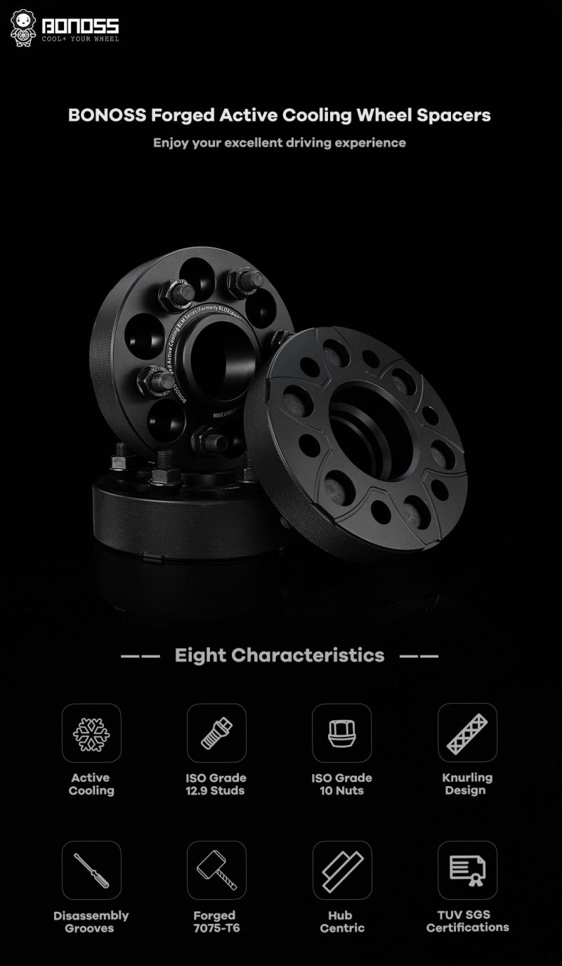 BONOSS AL7075T6 Active Cooling Hubcentric 6x120 Wheel Spacers