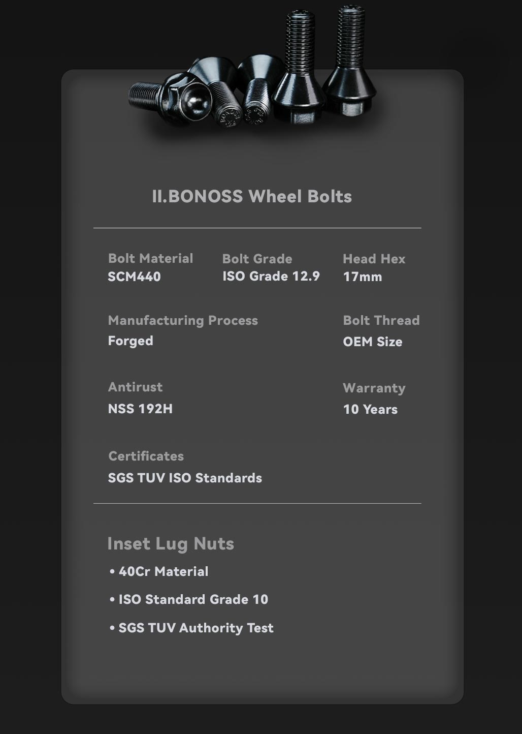 BONOSS Forged Active Cooling Hubcentric Wheel Spacers 5 Lugs Wheel Adapters M12x1.5 Wheel Bolts