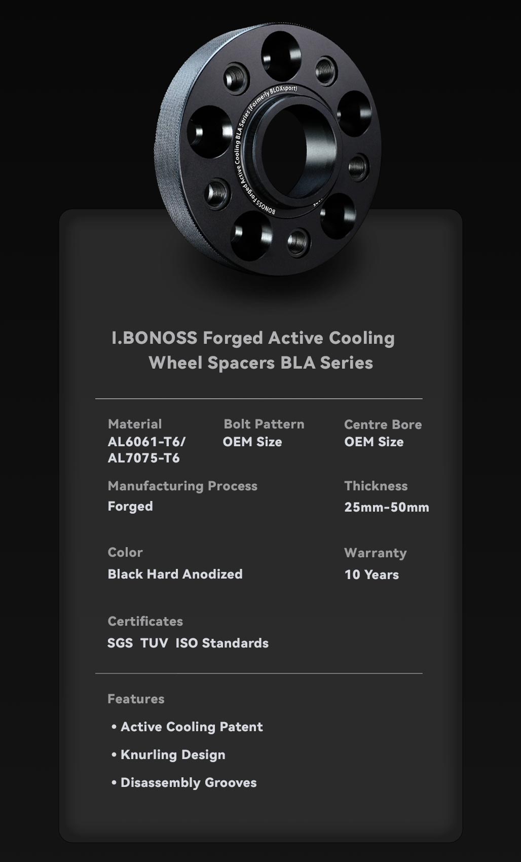 BONOSS Forged Active Cooling Hubcentric Wheel Spacers 4×100 Wheel Adapters 6061-T6 Aluminum CB56.1 Spacers BONOSS Forged Active Cooling Hubcentric Wheel Spacers 4x100 Wheel Adapters 6061-T6 Aluminum CB56.1 Spacers