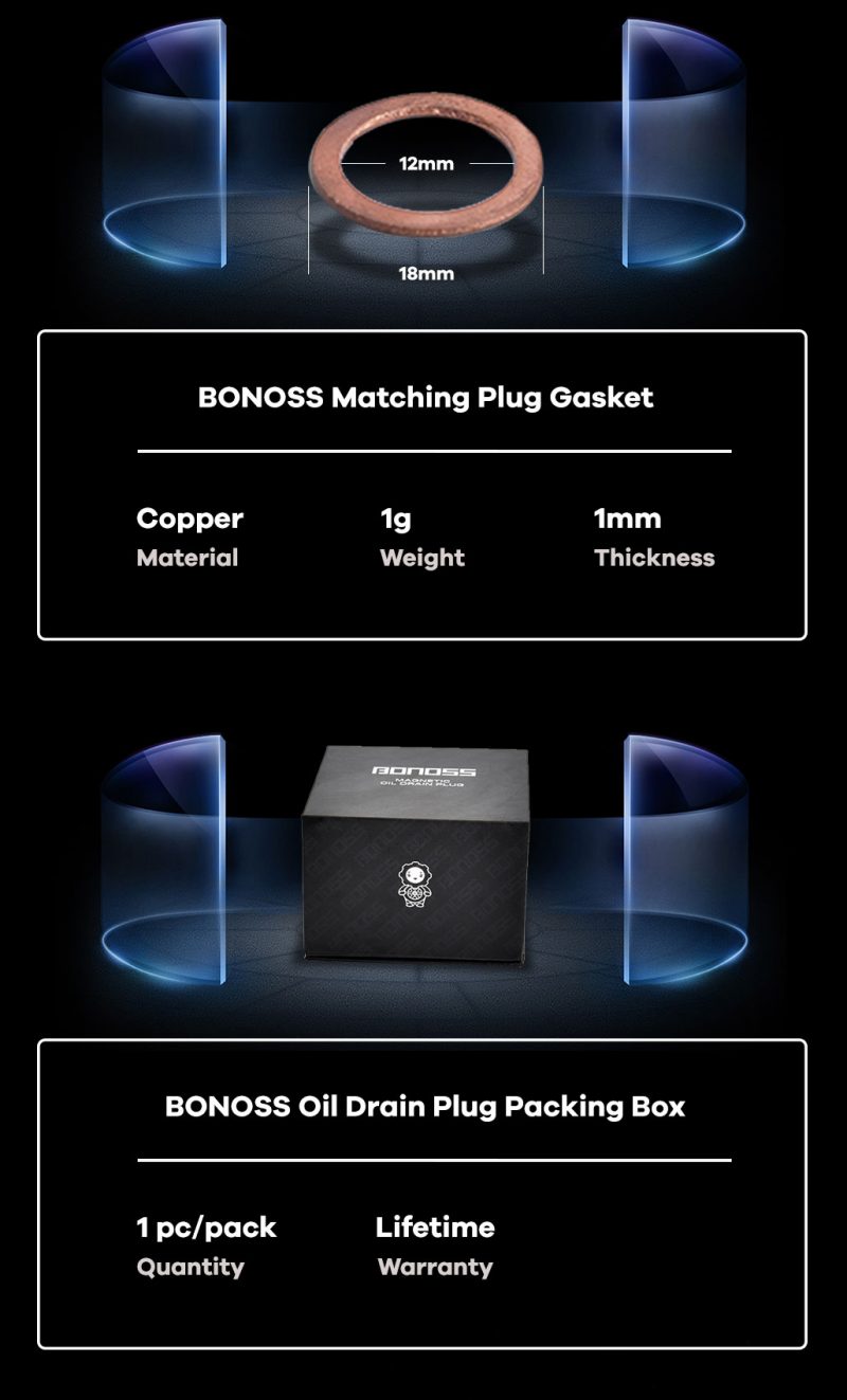 BONOSS Titanium Oil Drain Plug Kit M12x1.25 for Toyota