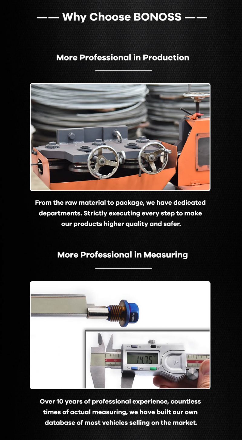 BONOSS Titanium Oil Drain Plug Kit M14x1.5 for Hyundai