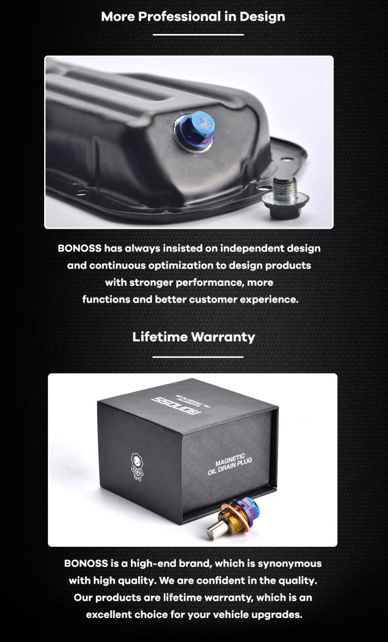 BONOSS Titanium Oil Drain Plug Kit M14x1.5 for Hyundai Palisade /Tucson /Elantra