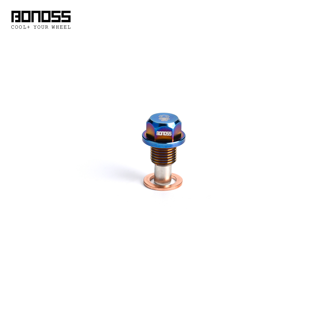 BONOSS Forged Titanium Magnetic Oil Drain Plug Kit M14x1.5 for Honda Civic  /Type-R /CR-V /Accord /Odyssey /XR-V and More - BONOSS