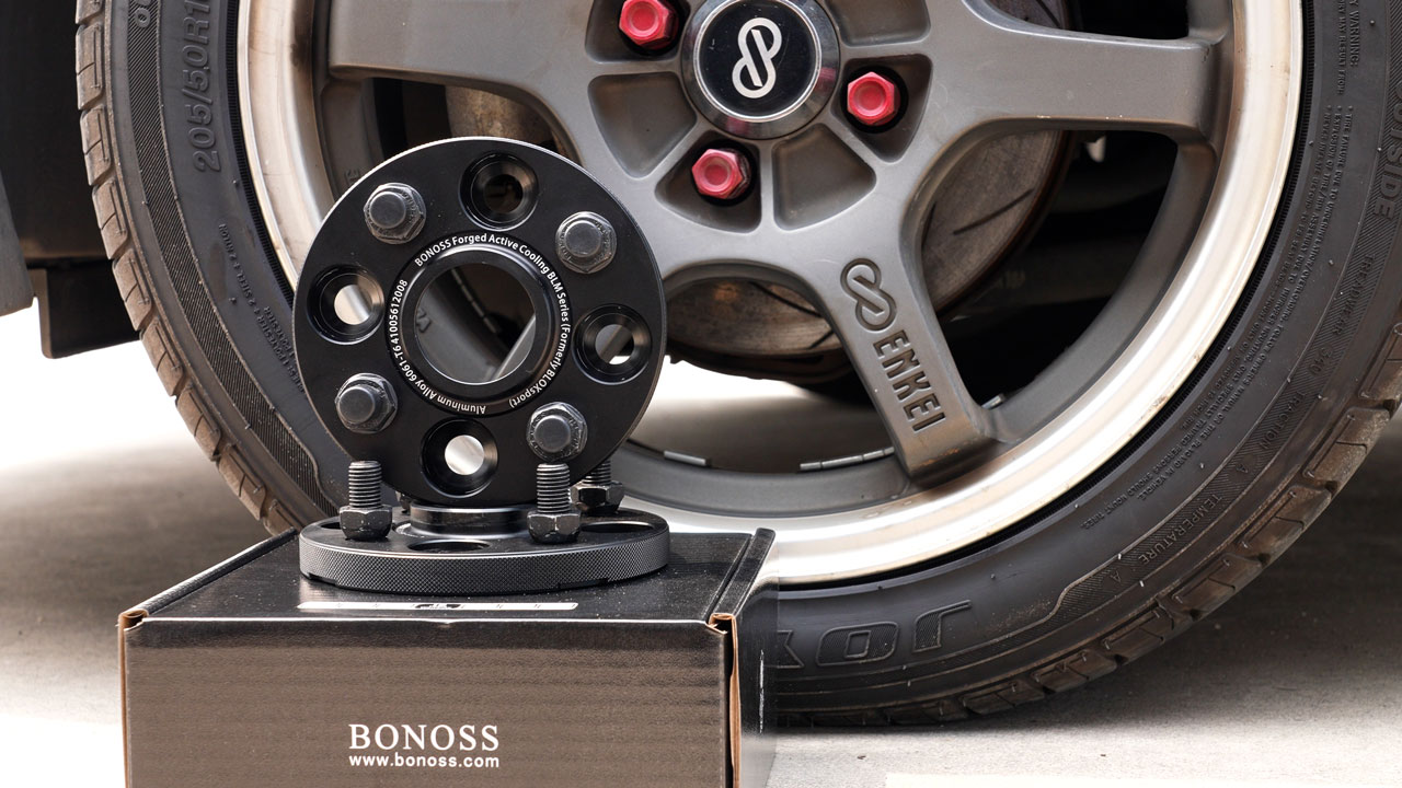BONOSS Forged Active Cooling Honda Fit Wheel Spacers Hubcentric 4x100 Before and After (4)