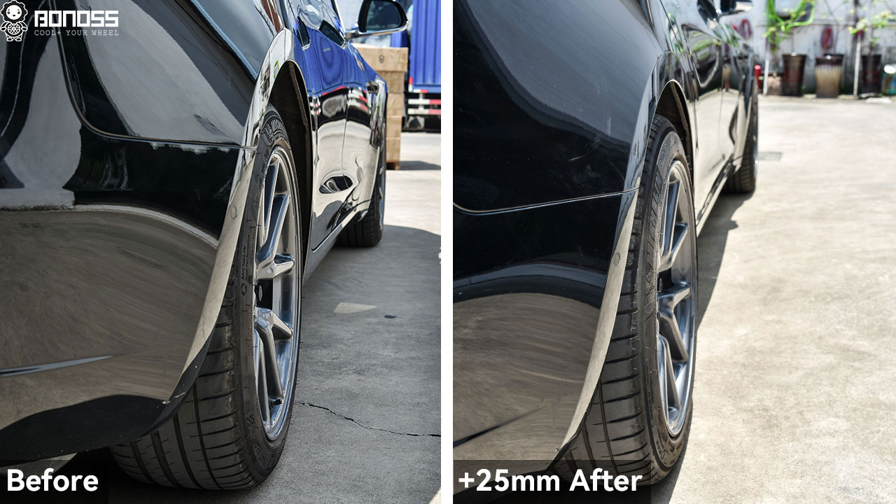 BONOSS-Forged-Active-Cooling-Tesla-Model-3-Wheel-Spacers-25mm-Before-and-After-(5)