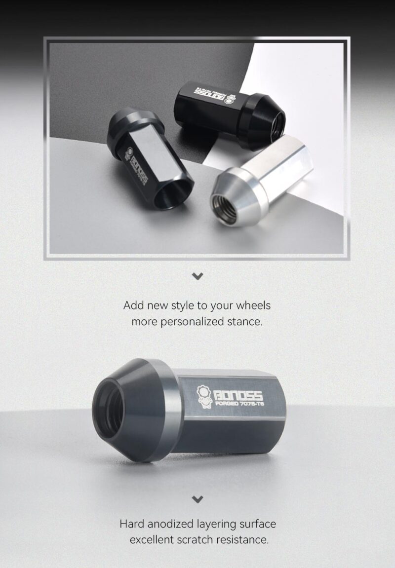 BONOSS 7075T6 Aluminum Wheel Lug Nuts for Ford Focus/ Bronco