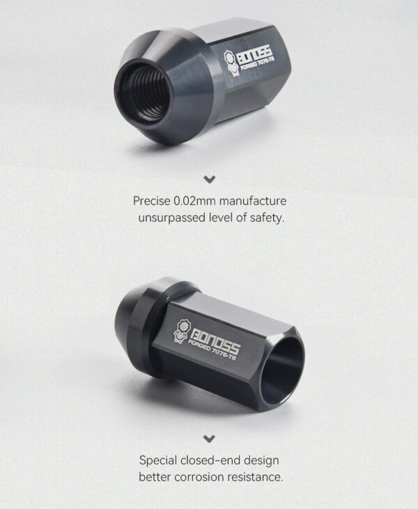 BONOSS 7075T6 Aluminum Wheel Lug Nuts for Ford Focus/ Bronco