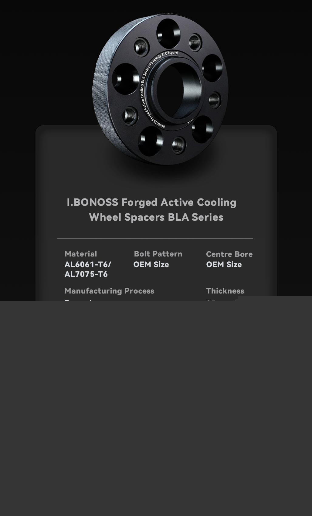 BONOSS Forged Active Cooling Hubcentric 4x190 Wheel Spacers Wheel ET Spacers CB150 AL6061-T6