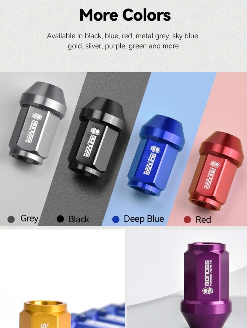 BONOSS Style Aluminum Wheel Lug Nuts 7075T6 for