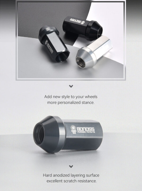 BONOSS 7075T6 Aluminum Wheel Lug Nuts for Hyundai Tucson/ IONIQ 5/ i20/ Creta/ Elantra