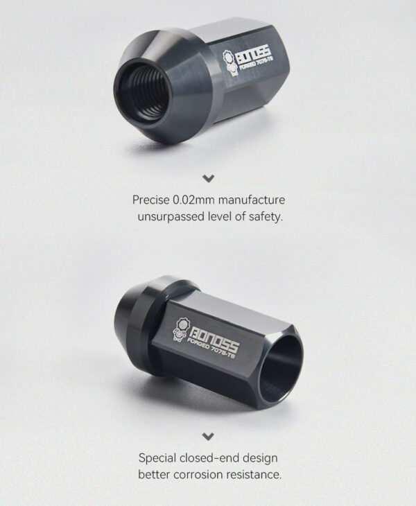 BONOSS 7075T6 Aluminum Wheel Lug Nuts for Hyundai Tucson/ IONIQ 5/ i20/ Creta/ Elantra