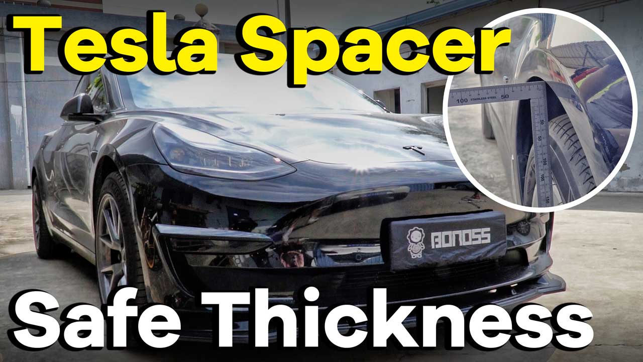 How Big 2022 Tesla Model 3 Wheel Spacers Are Safe BONOSS Active Cooling Billet Aluminum Spacers (4)