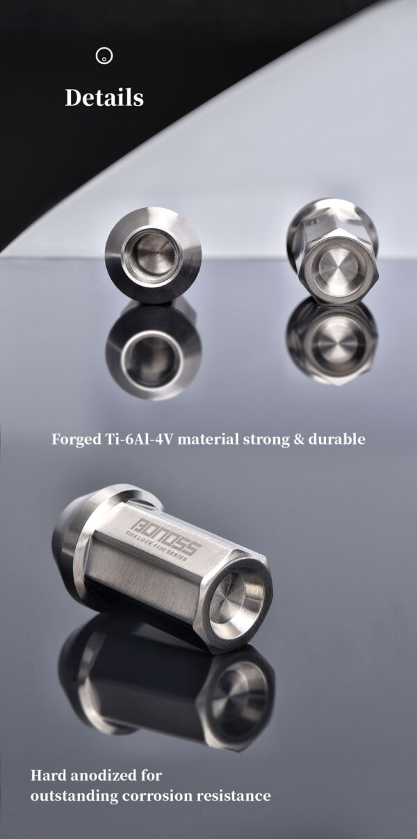 BONOSS Titanium AntiTheft 7 Spline Toyota Locking Wheel Nuts Set+Key For Corolla/ Camry