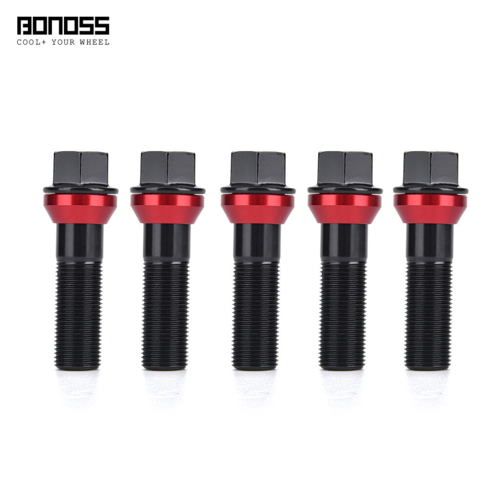 TWD Extra Long Black Wheel Bolts M14x1.5 32mm For Audi - Use With 5mm Spacers