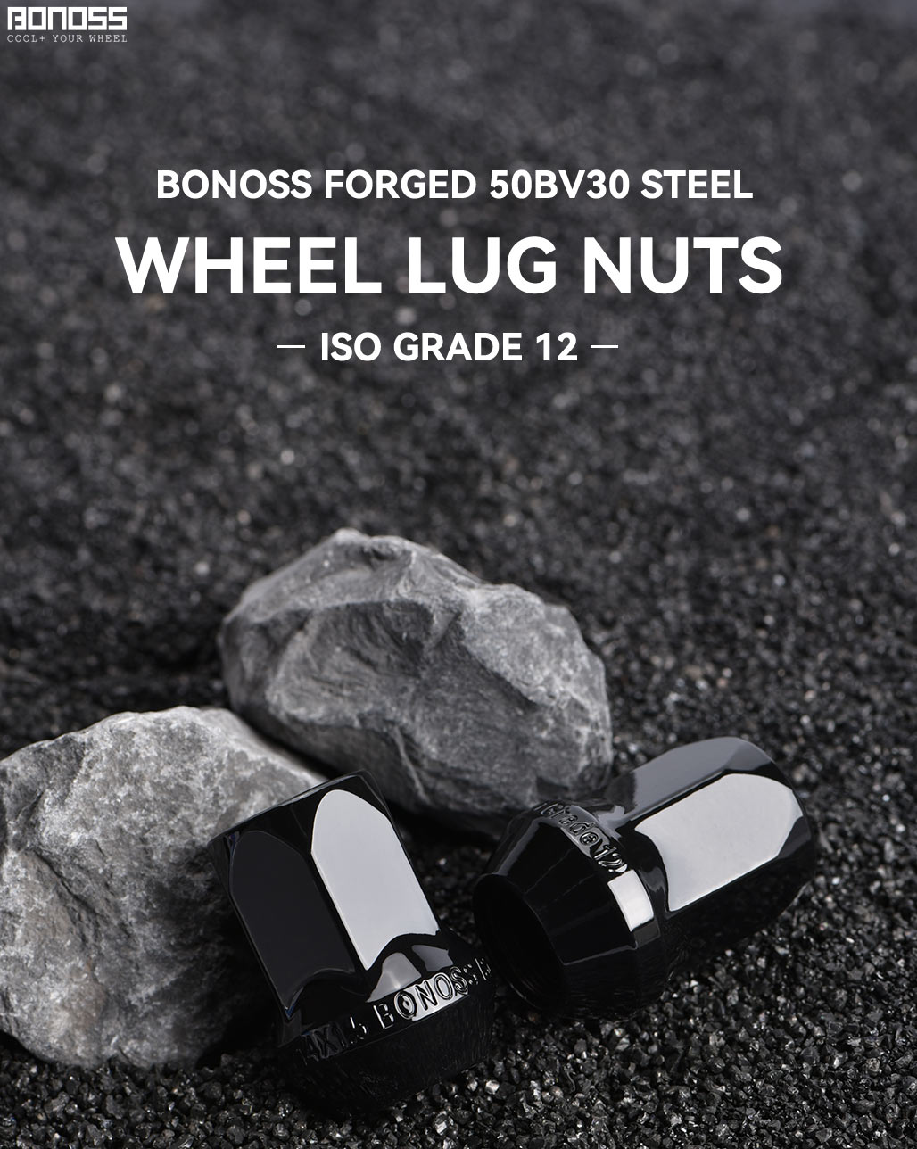 BONOSS Forged ISO Grade 12 50BV30 Steel Lug Nuts Wheel Locks Kit Aftermarket Tire Nuts Rim Stud Hex Socket Set (1)