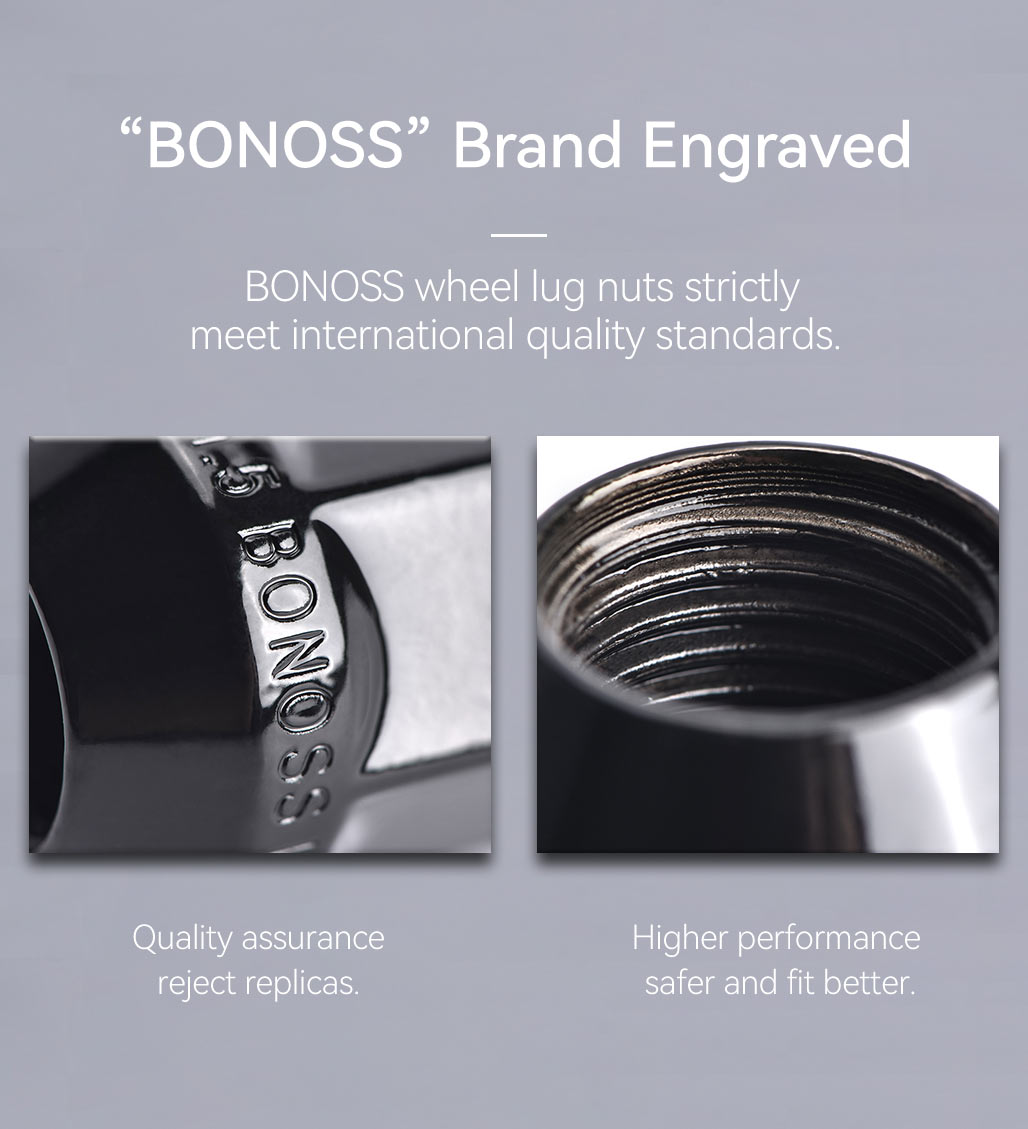 BONOSS Forged ISO Grade 12 50BV30 Steel Lug Nuts Wheel Locks Kit Aftermarket Tire Nuts Rim Stud Hex Socket Set (10)