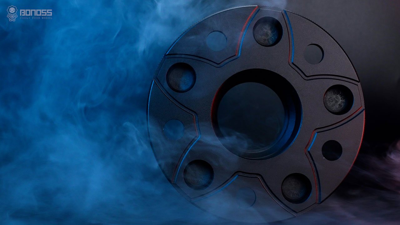 How Thick 2024 Infiniti Q60 Wheel Spacers Are Good BONOSS Forged Active Cooling 5x114.3 Wheel Spacers Before and After CHZ (1)