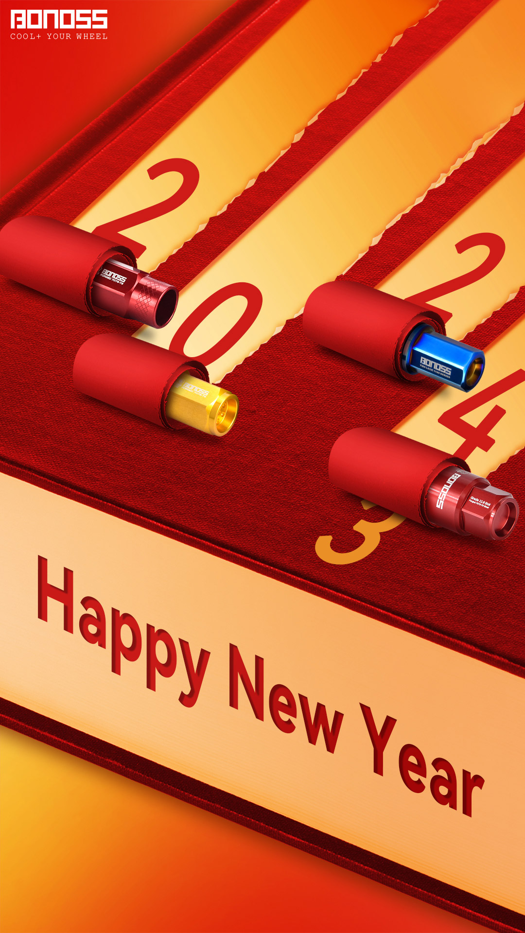 Happy New Year 2024, BONOSS Car Decoration Bolt Kit To Do List Forged Wheel Spacers Wheel Bolts CHZ