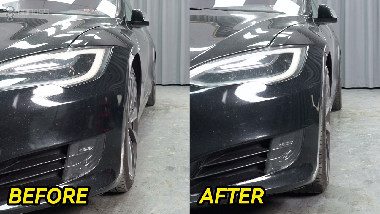 Does Tesla Model S Wheel Spacer Size Affect EV Range BONOSS Forged Active Cooling Aluminum Hubcentric Spacers Before and After CHZ (1)