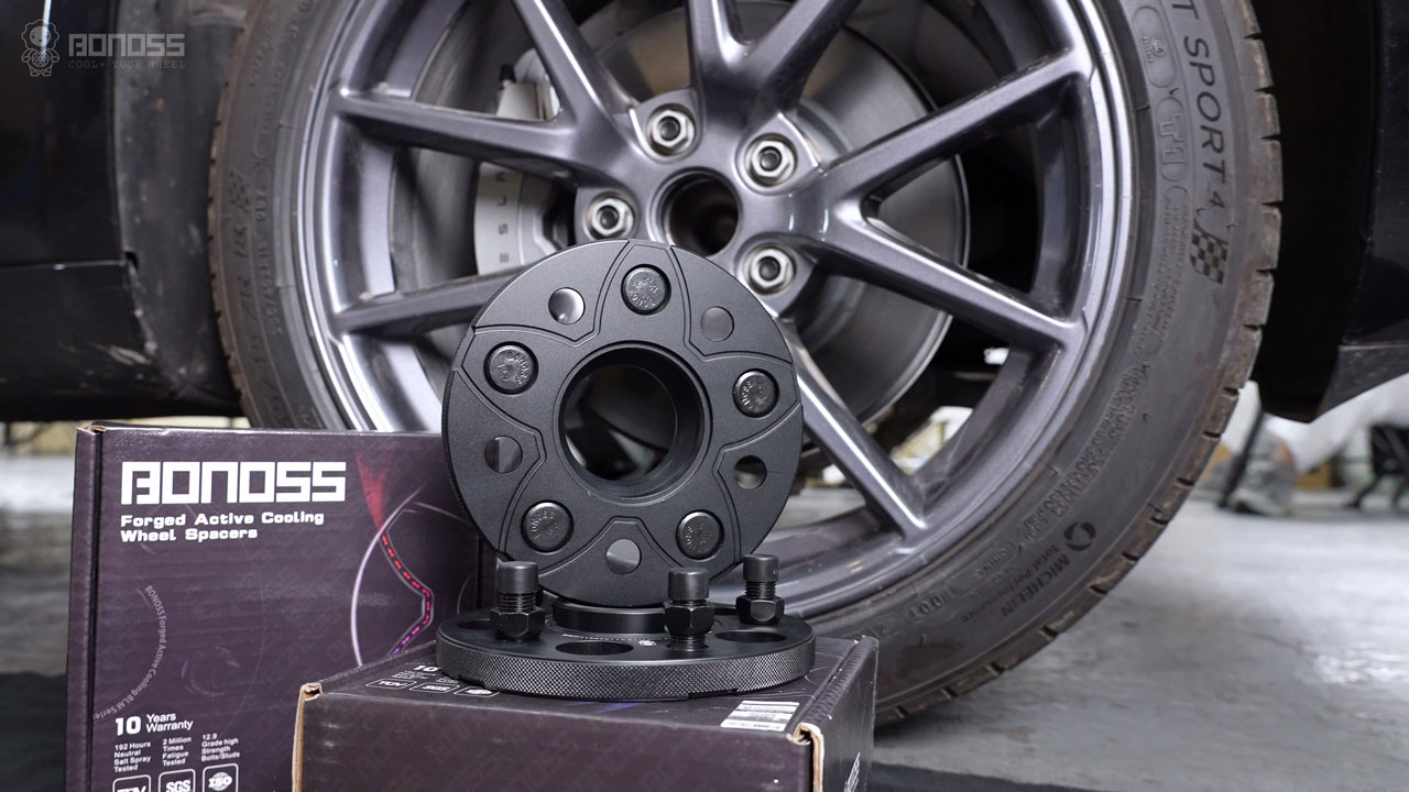 What is the Best Tesla Model X Wheel Spacer Size Guide Reviews BONOSS Forged Active Cooling Hub Centric Spacers Before and After CHZ (5)