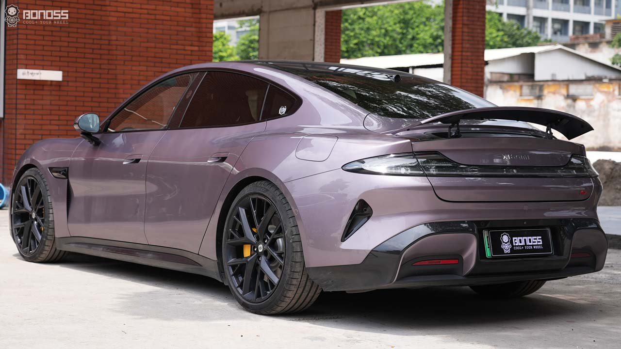 The Latest 2024-2025 Xiaomi SU7 Wheel Spacer Size Flush Wheel Fitment Guide BONOSS Forged Active Cooling Aluminum Hubcentric Spacers Before and After CHZ (1)