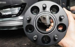 Ultimate Mustang Mach-E 25mm Spacers Review BONOSS Forged Active Cooling Adapters Hubcentric Spacers Pros Before and After Example CHZ (3)