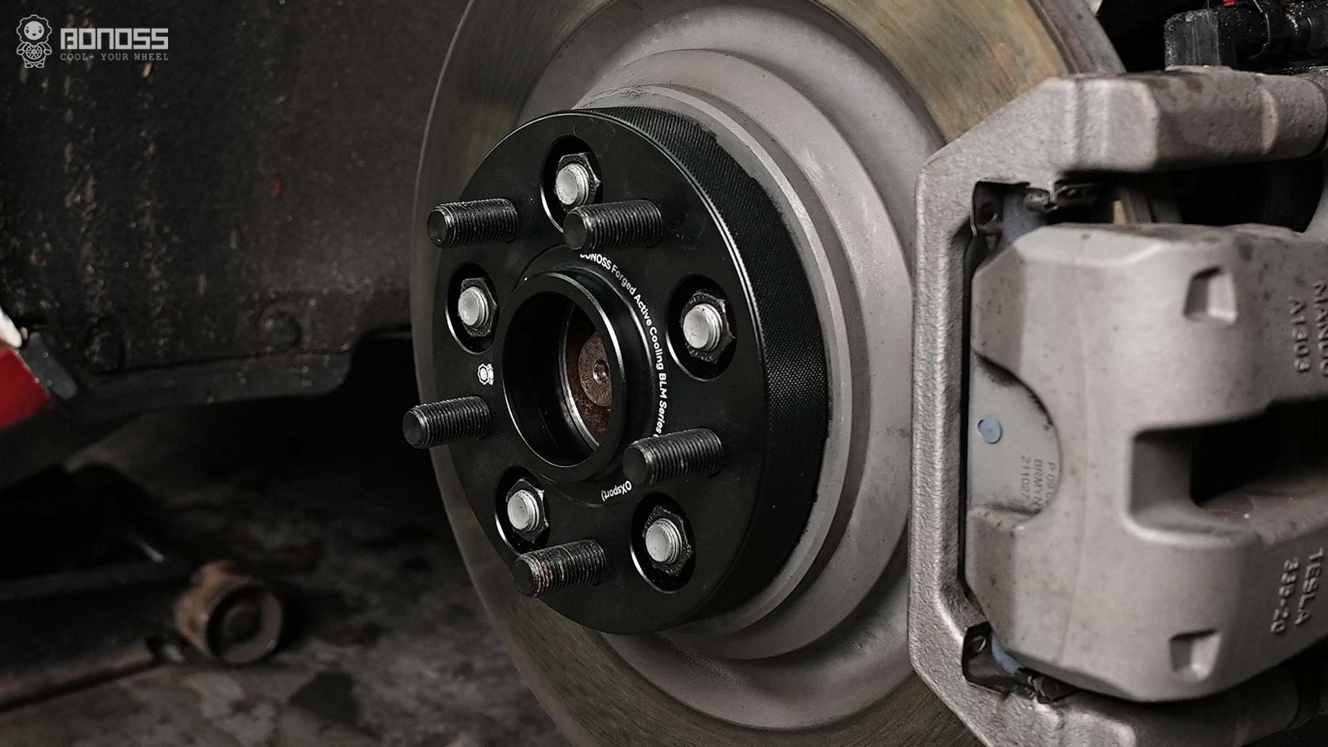 Steel vs. Aluminum Wheel Spacers for Tesla Model 3 Which is SAFER BONOSS Forged Active Cooling Adapters Hubcentric Spacers Pros Before and After Example CHZ (2)