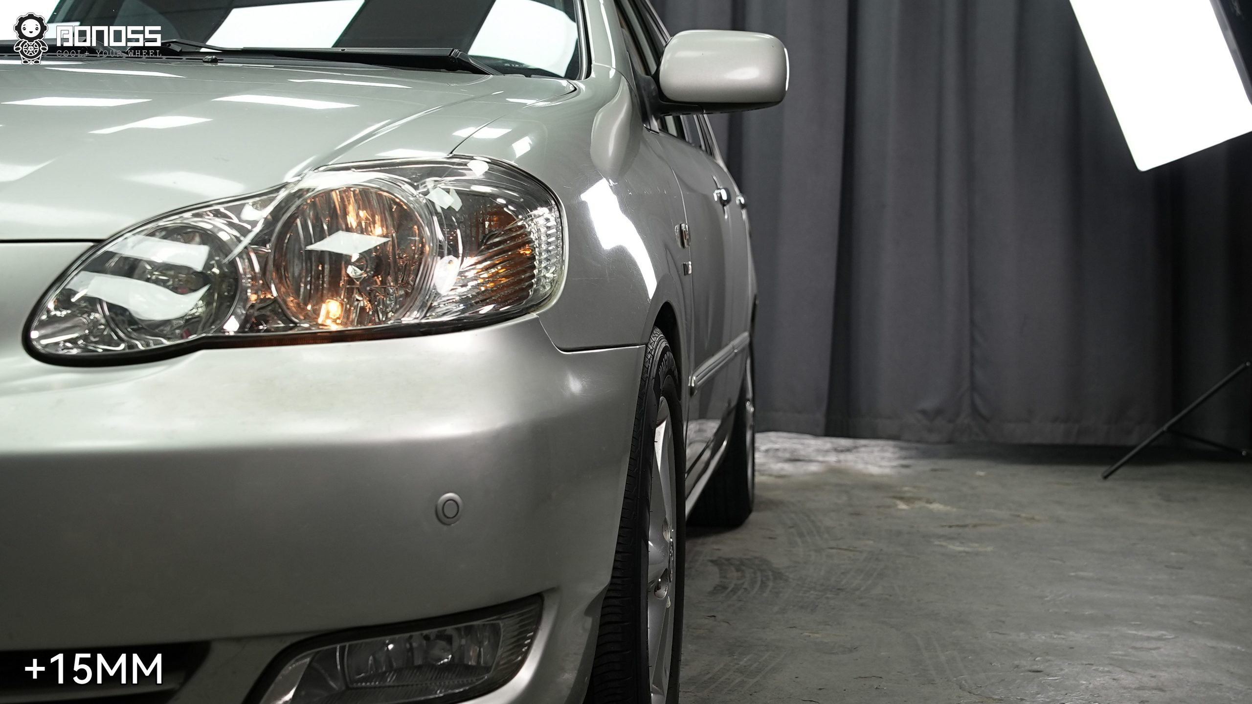 BONOSS Forged Active Cooling 2004 Toyota Corolla Wheel Spacers Front 15mm Rear 20mm Before and After (5)