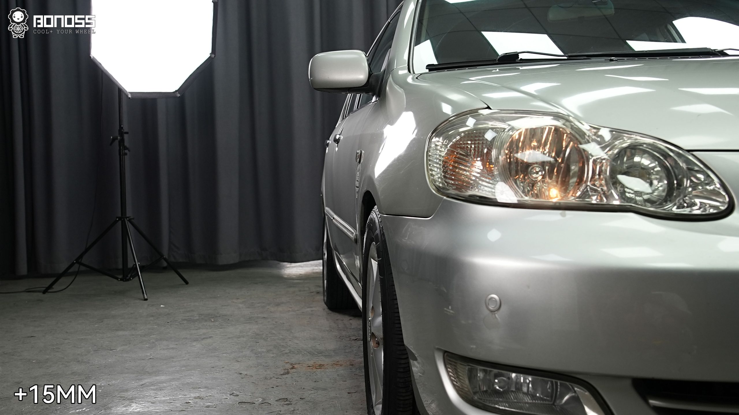 BONOSS Forged Active Cooling 2004 Toyota Corolla Wheel Spacers Front 15mm Rear 20mm Before and After (7)