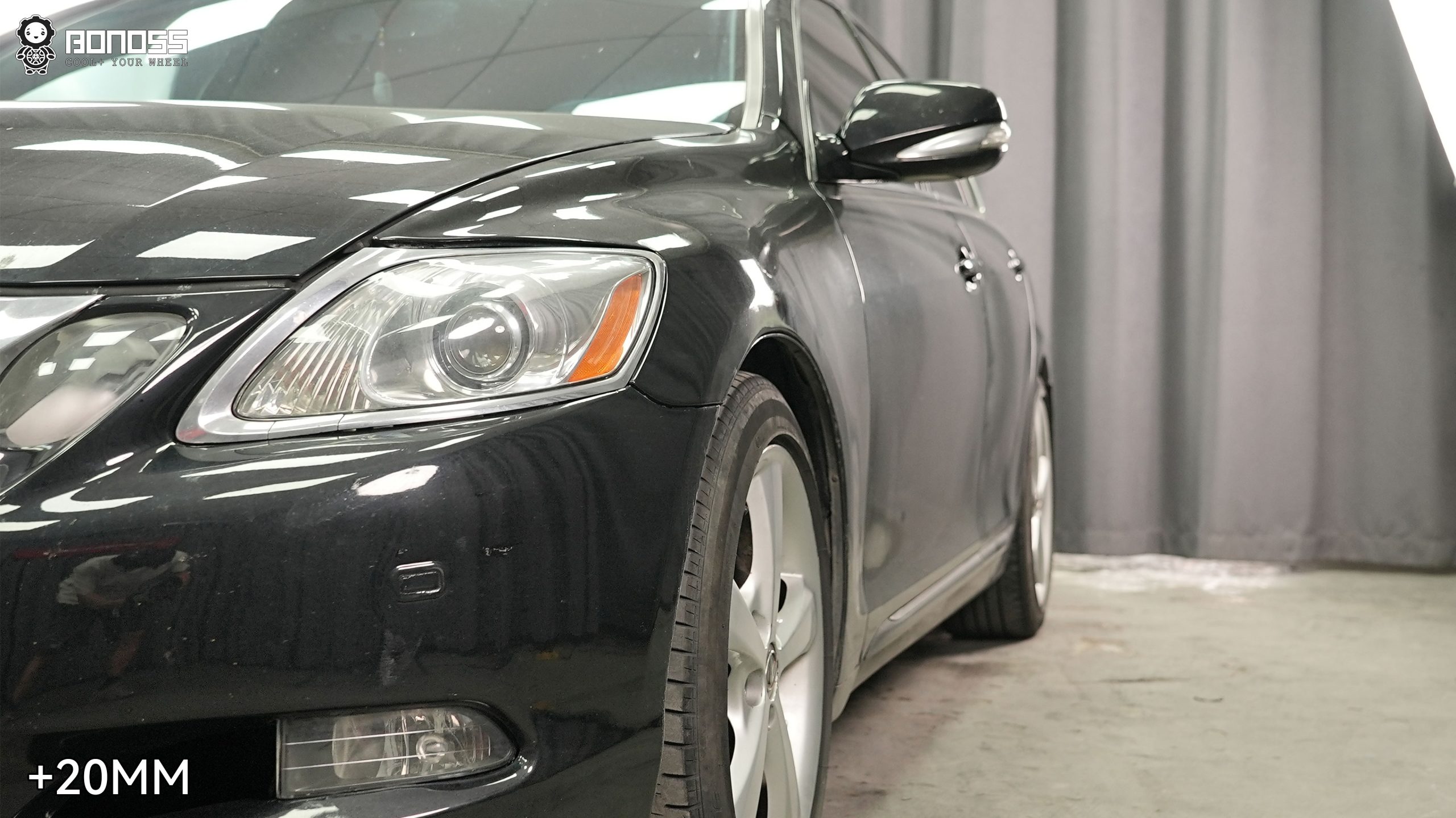 BONOSS Forged Active Cooling 2008 Lexus GS300 Wheel Spacers Front 20mm Rear 20mm Before and After (5)