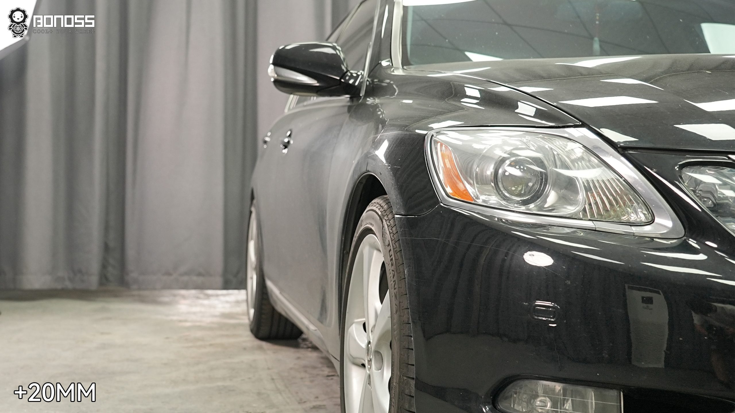 BONOSS Forged Active Cooling 2008 Lexus GS300 Wheel Spacers Front 20mm Rear 20mm Before and After (6)