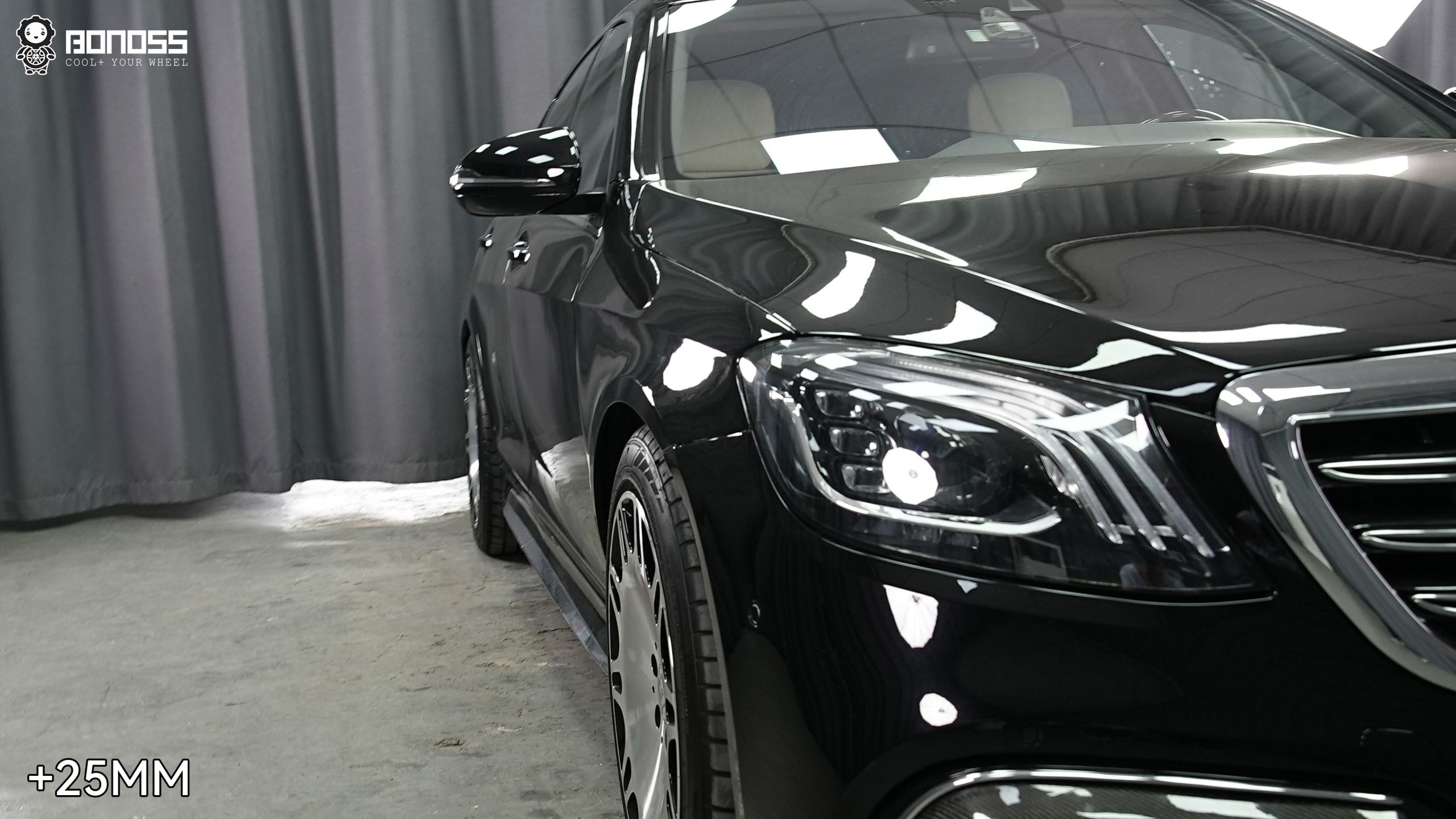 BONOSS Forged Active Cooling 2010 Mercedes-Benz S-Class Wheel Spacers Front 25mm Rear 20mm Before and After (8)