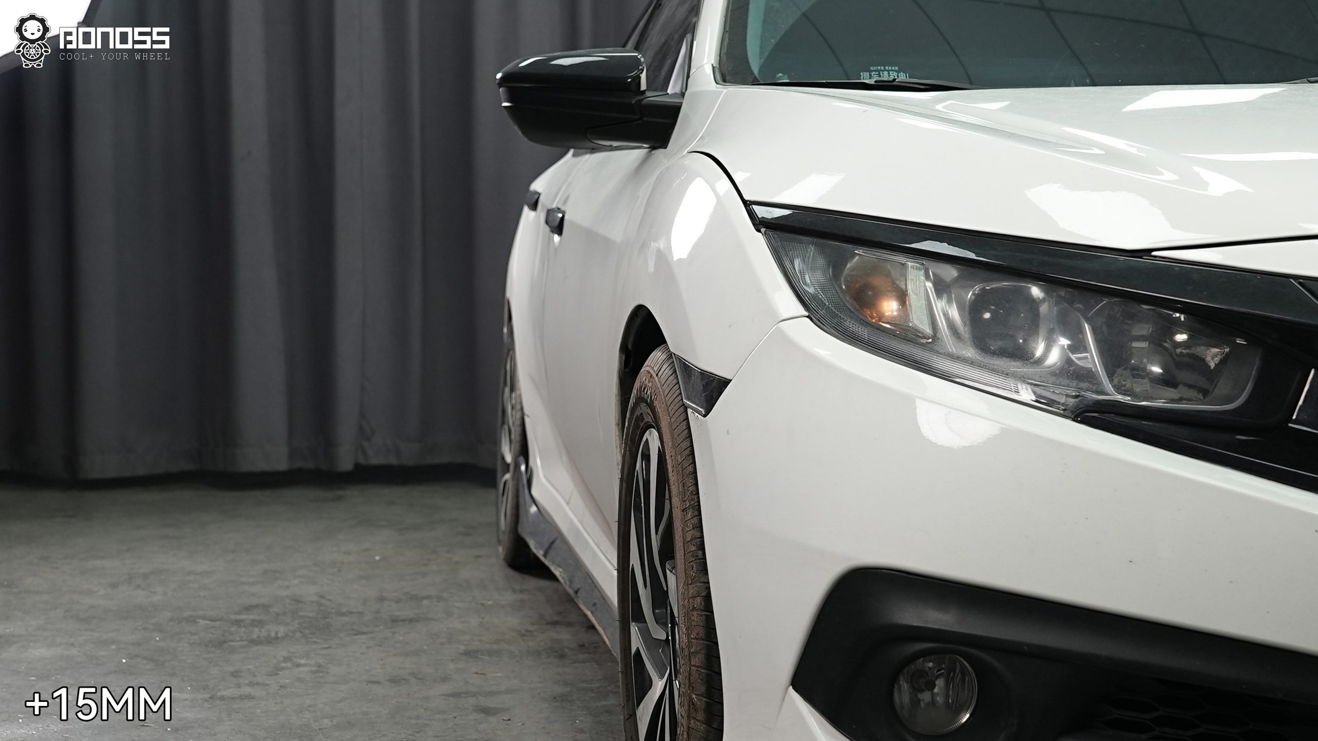 BONOSS Forged Active Cooling 2016 Honda Civic Wheel Spacers Front 15mm Rear 25mm Before and After (6)