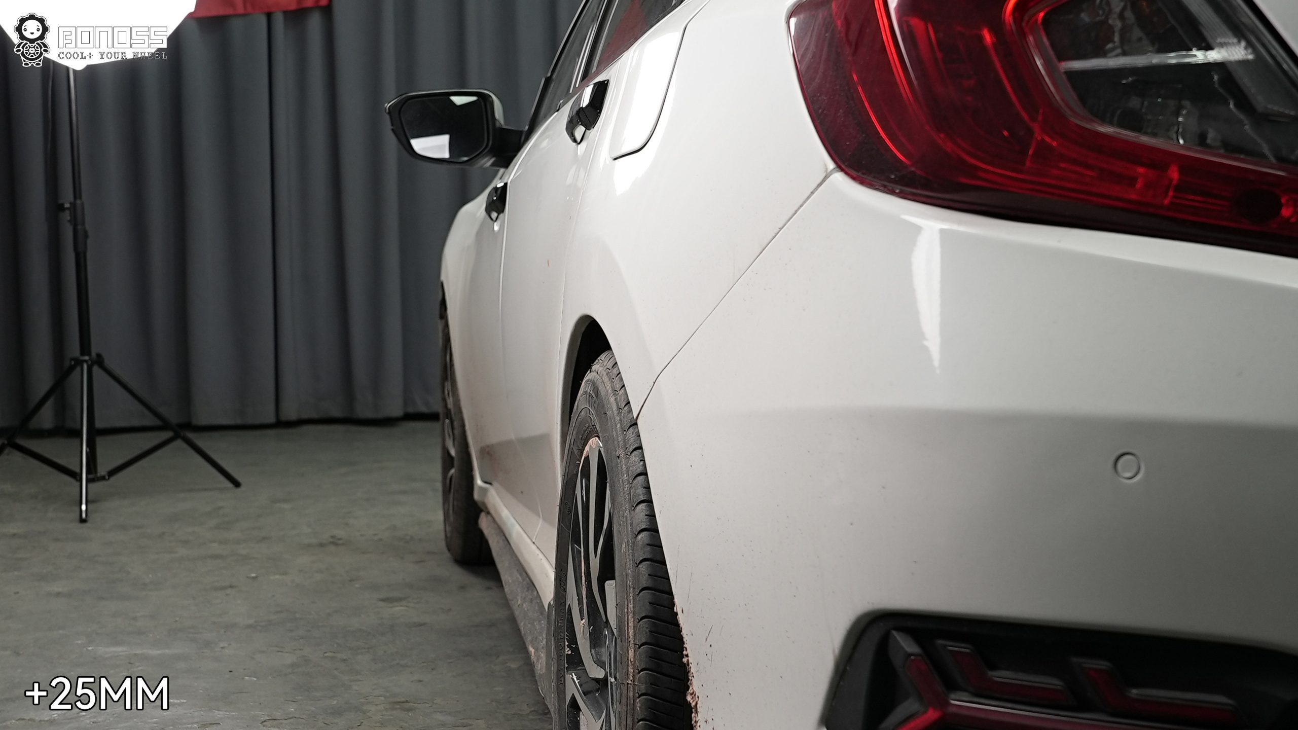 BONOSS Forged Active Cooling 2016 Honda Civic Wheel Spacers Front 15mm Rear 25mm Before and After (7)