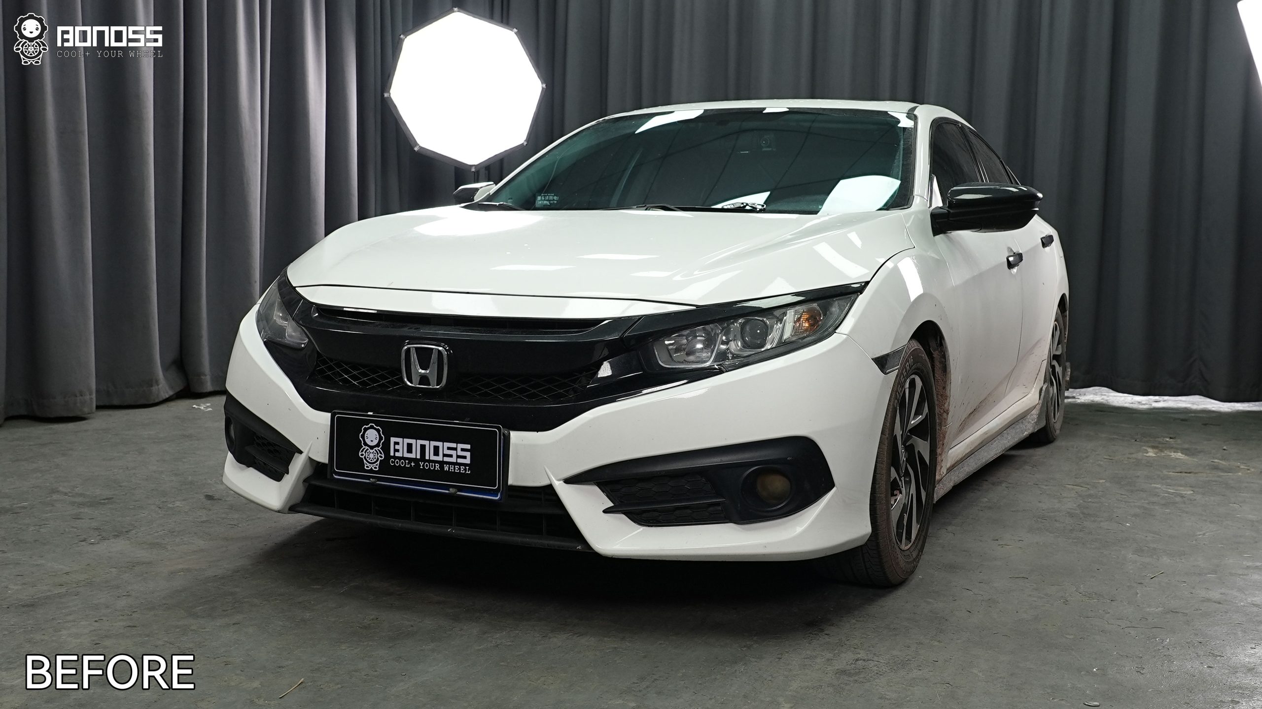 BONOSS Forged Active Cooling 2016 Honda Civic Wheel Spacers Front 15mm Rear 25mm Before and After (9)