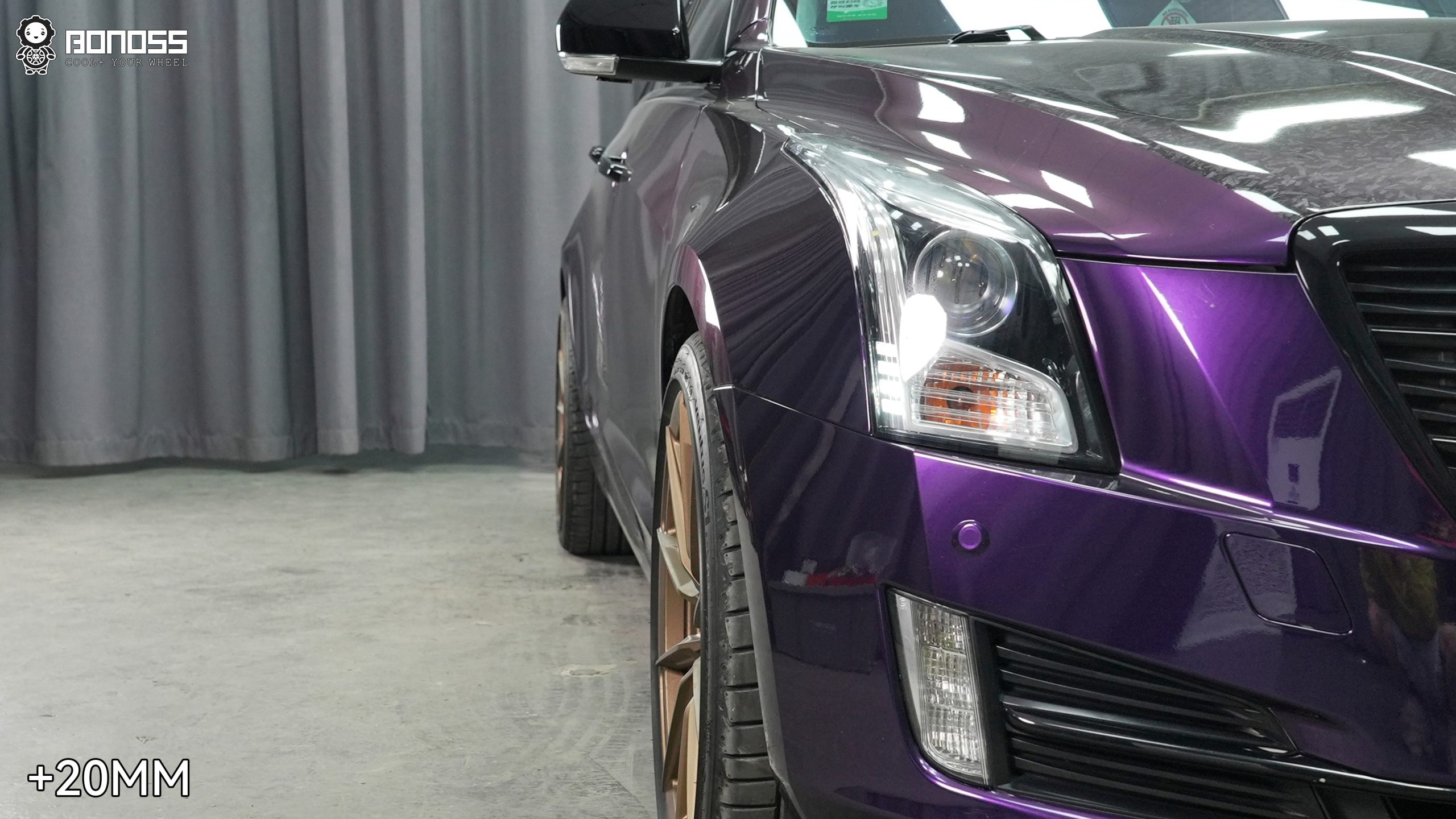 BONOSS Forged Active Cooling 2017 Cadillac ATS Wheel Spacers Front 20mm Rear 25mm Before and After (5)