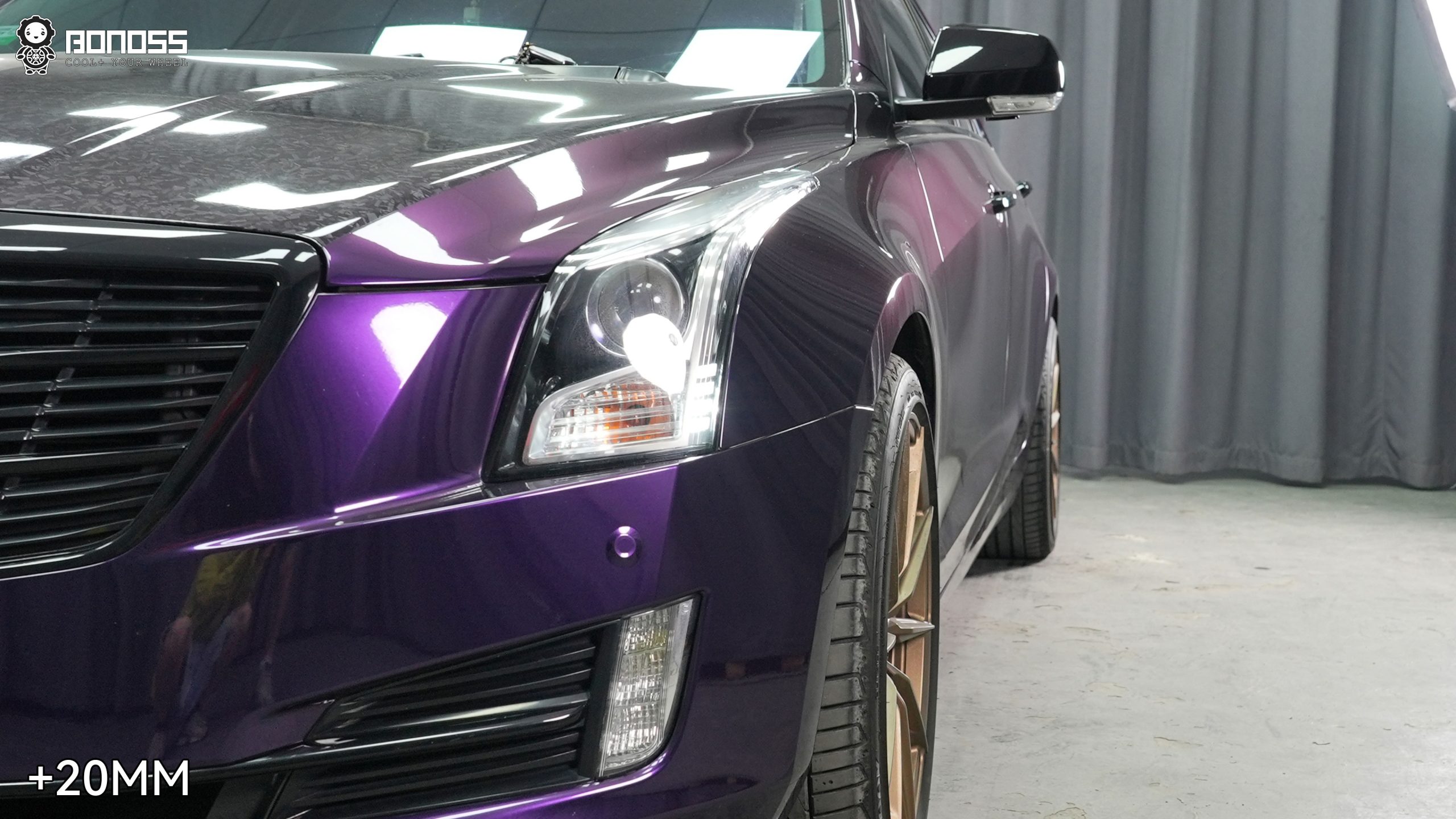 BONOSS Forged Active Cooling 2017 Cadillac ATS Wheel Spacers Front 20mm Rear 25mm Before and After (6)