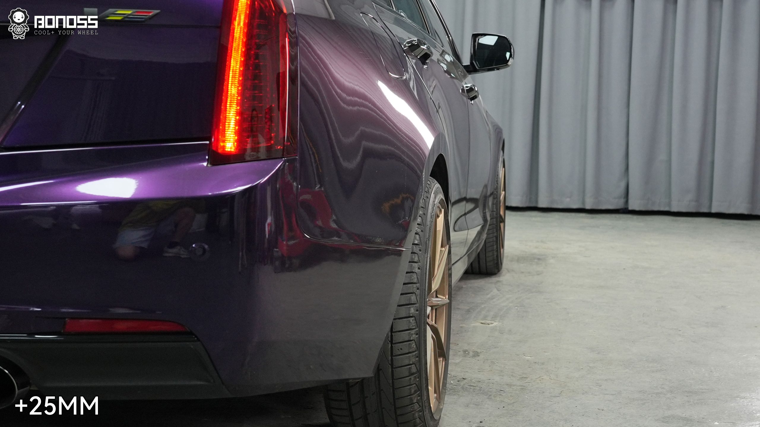 BONOSS Forged Active Cooling 2017 Cadillac ATS Wheel Spacers Front 20mm Rear 25mm Before and After (8)