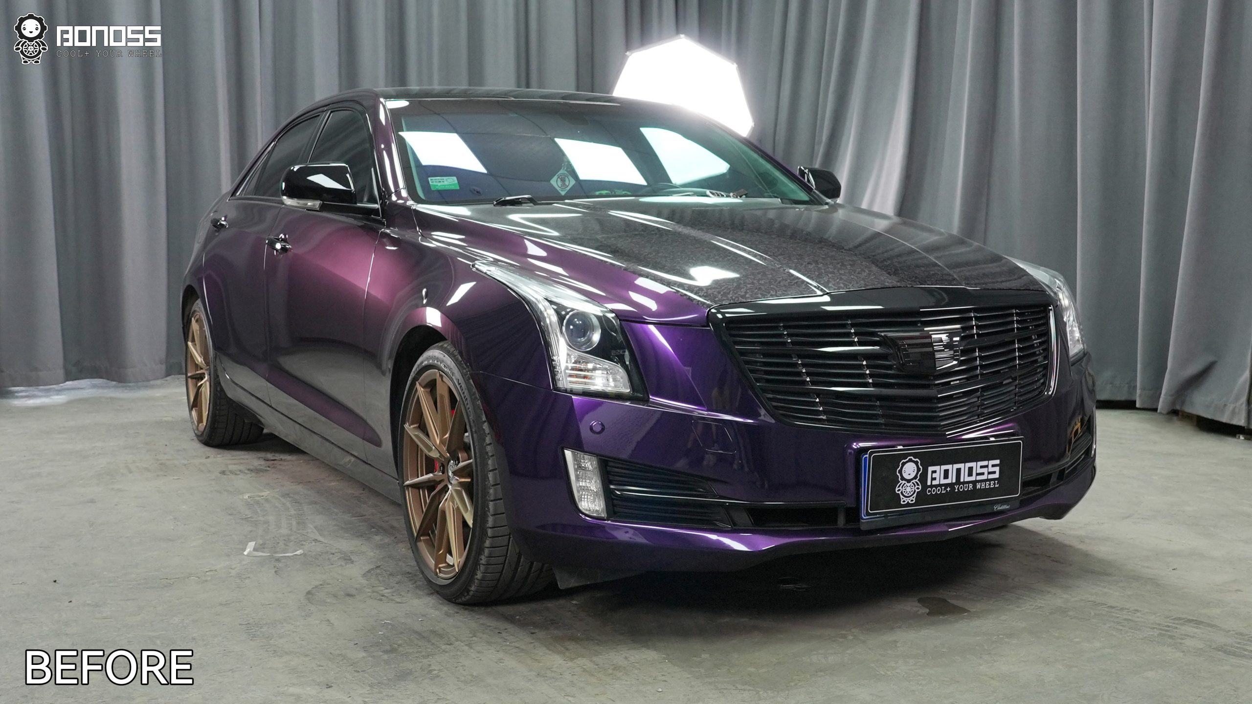 BONOSS Forged Active Cooling 2017 Cadillac ATS Wheel Spacers Front 20mm Rear 25mm Before and After (9)