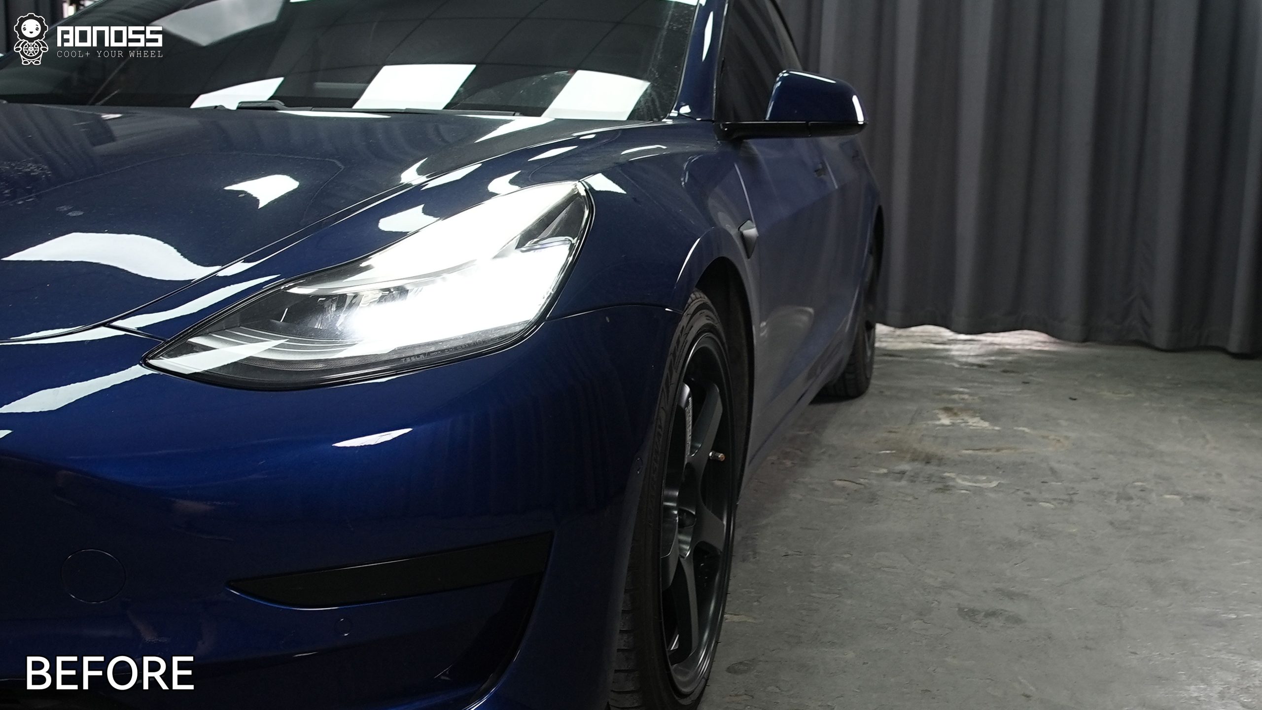 BONOSS Forged Active Cooling 2019 Tesla Model 3 Wheel Spacers Front 18mm Rear 25mm Before and After (10)