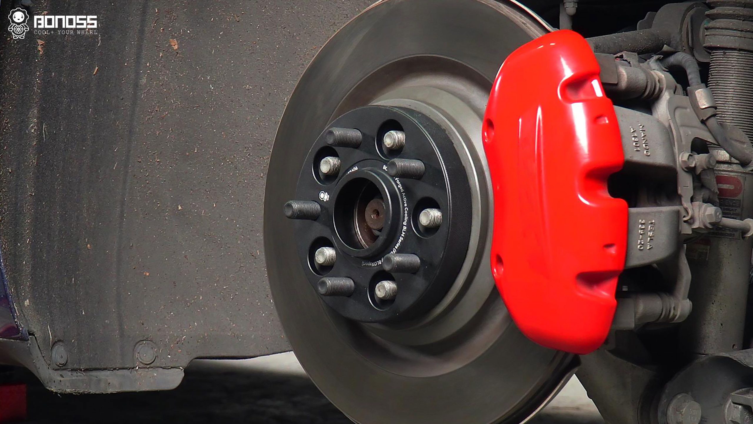 BONOSS Forged Active Cooling 2019 Tesla Model 3 Wheel Spacers Front 18mm Rear 25mm Before and After (15)