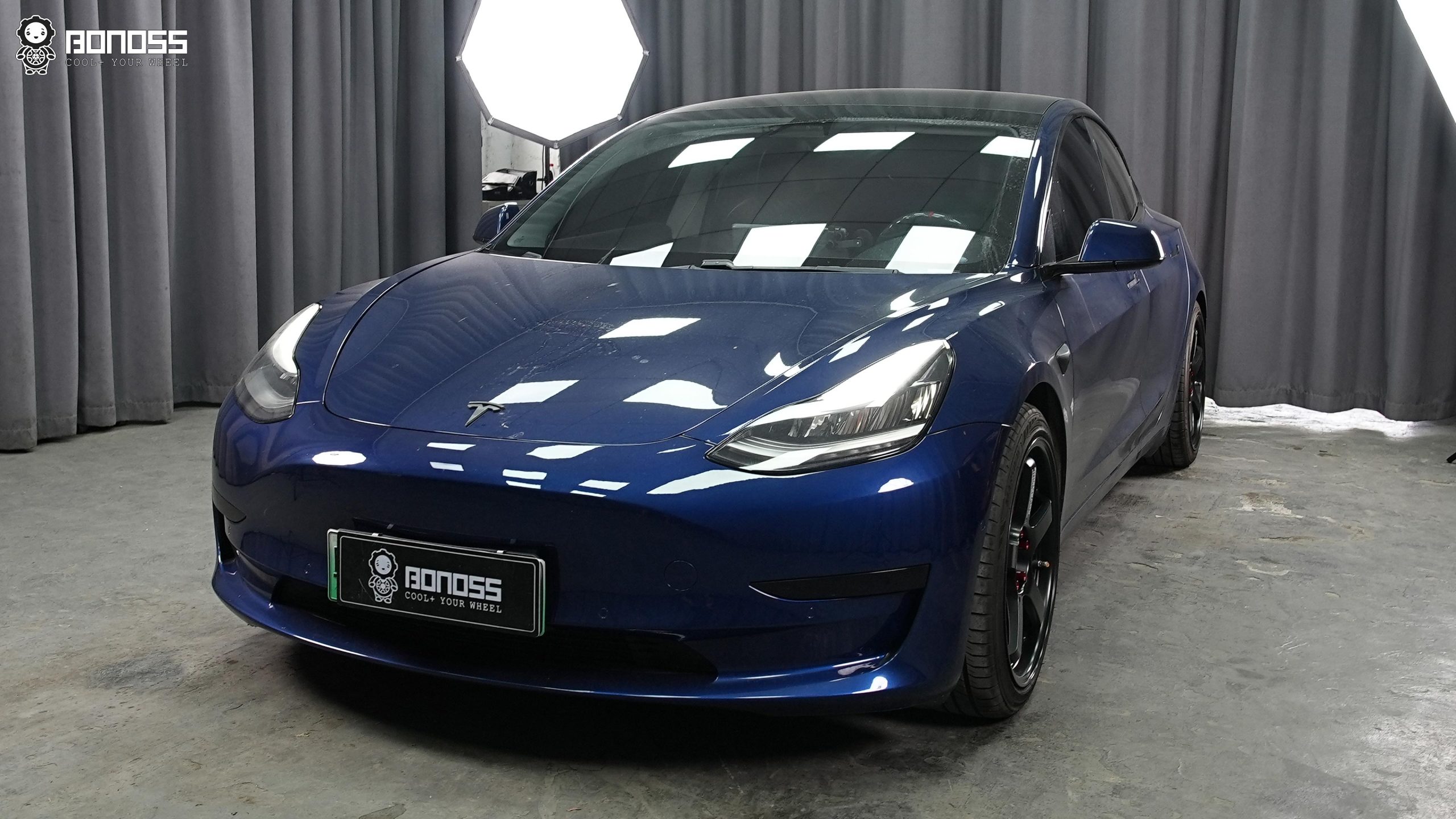 BONOSS Forged Active Cooling 2019 Tesla Model 3 Wheel Spacers Front 18mm Rear 25mm Before and After (4)