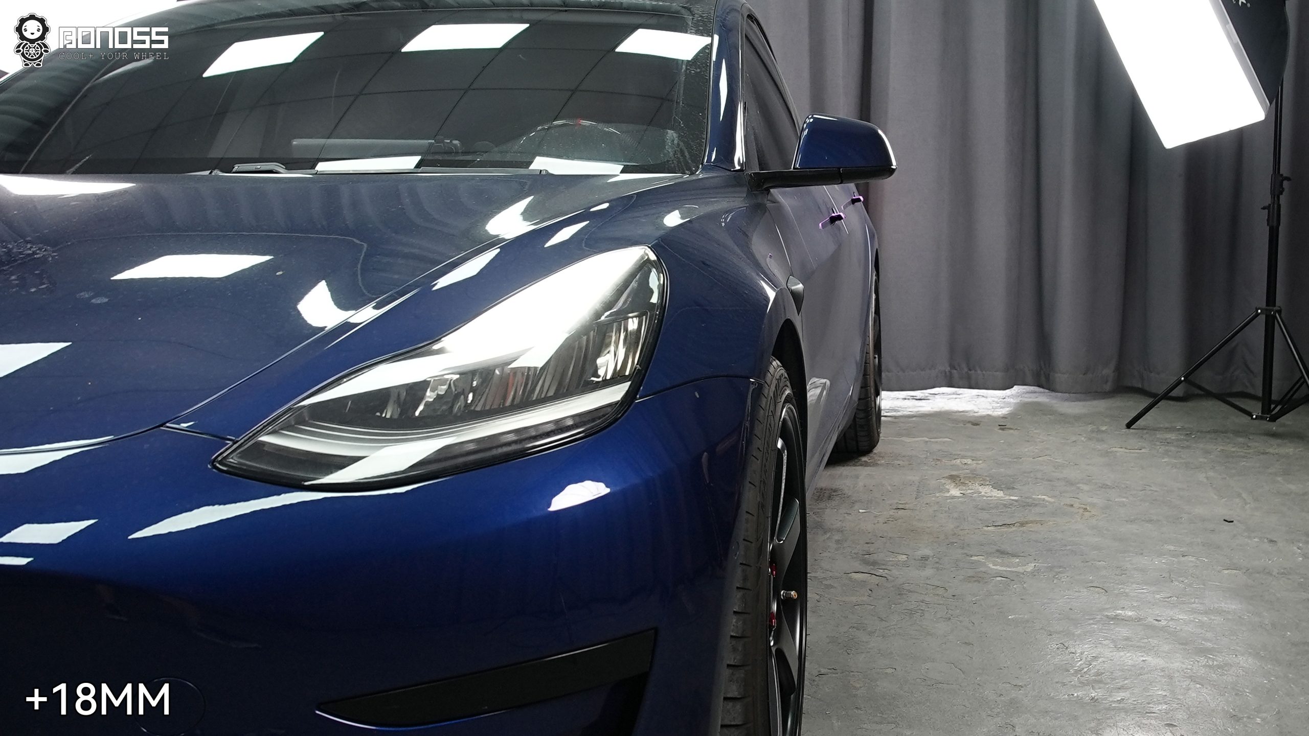 BONOSS Forged Active Cooling 2019 Tesla Model 3 Wheel Spacers Front 18mm Rear 25mm Before and After (5)