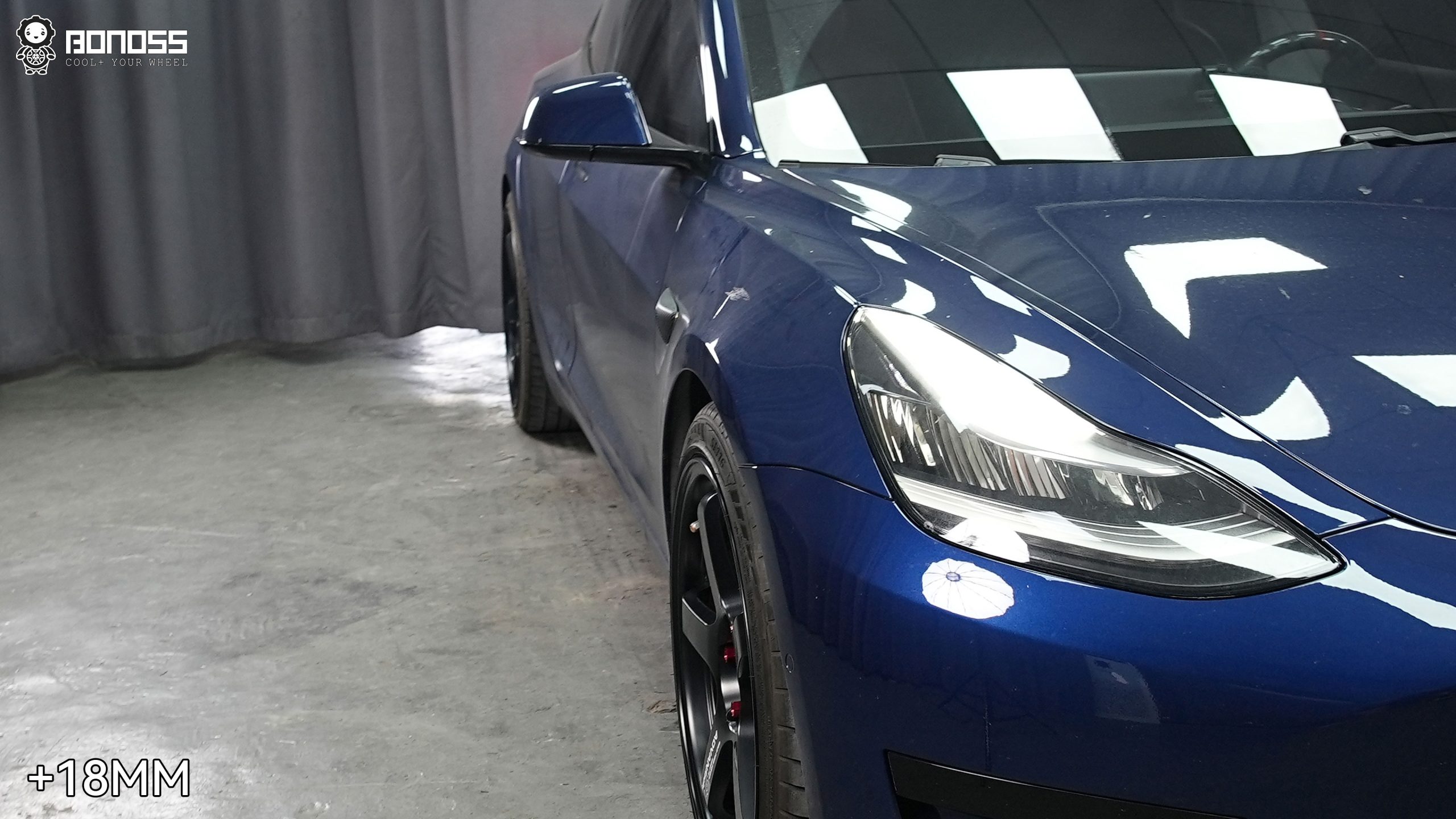 BONOSS Forged Active Cooling 2019 Tesla Model 3 Wheel Spacers Front 18mm Rear 25mm Before and After (6)